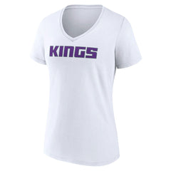 Sacramento Kings Women's Wordmark V-Neck T-Shirt White - NBA