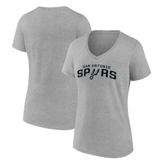 San Antonio Spurs Women's Wordmark V-Neck T-Shirt Gray - NBA