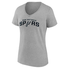 San Antonio Spurs Women's Wordmark V-Neck T-Shirt Gray - NBA