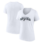 San Antonio Spurs Women's Wordmark V-Neck T-Shirt White - NBA