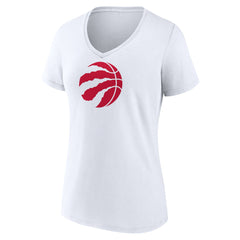 Toronto Raptors Women's Primary Logo V-Neck T-Shirt White - NBA