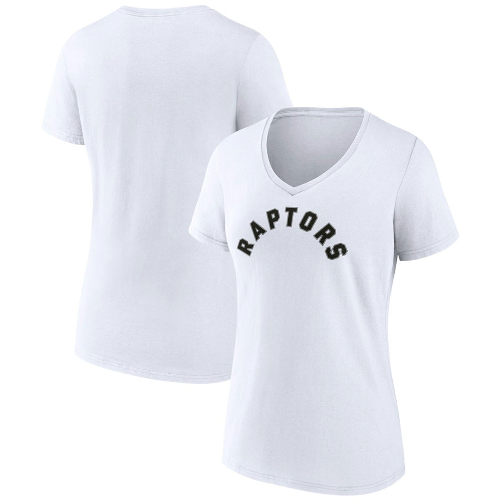Toronto Raptors Women's Wordmark V-Neck T-Shirt White - NBA