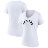 Toronto Raptors Women's Wordmark V-Neck T-Shirt White - NBA