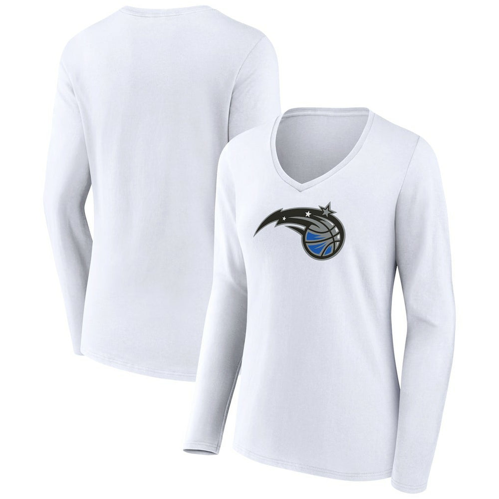 Orlando Magic Women's Logo Long Sleeve V-Neck T-Shirt White - NBA