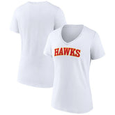 Atlanta Hawks Women's Wordmark V-Neck T-Shirt White - NBA