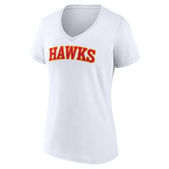 Atlanta Hawks Women's Wordmark V-Neck T-Shirt White - NBA