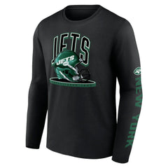 New York Jets Helmet Platform Long Sleeve T-Shirt Black | Fanatics
