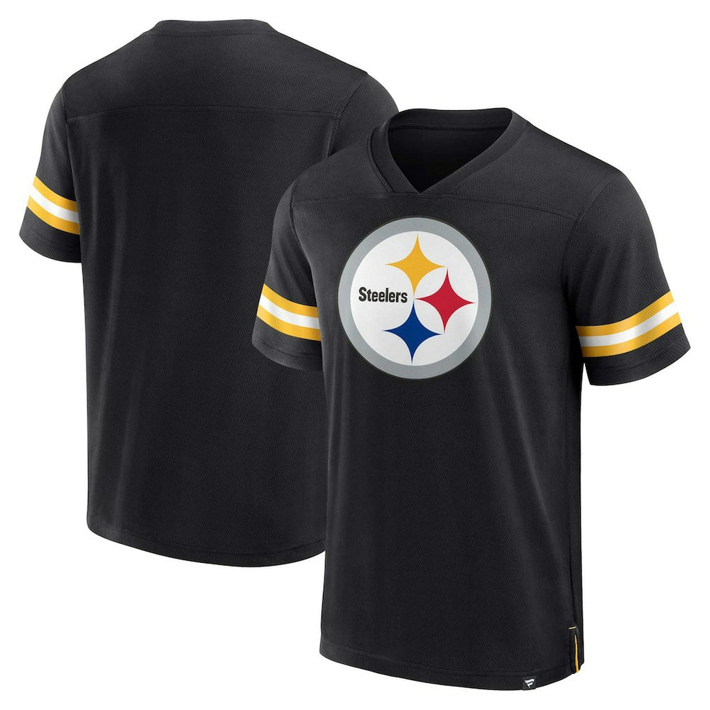 Pittsburgh Steelers Jersey Tackle V-Neck T-Shirt Black | Fanatics