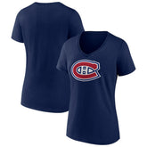 Montreal Canadiens Women's Team Logo V-Neck T-Shirt - Navy - NHL