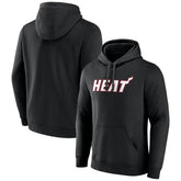 Miami Heat Wordmark Team Logo Pullover Hoodie Black - NBA
