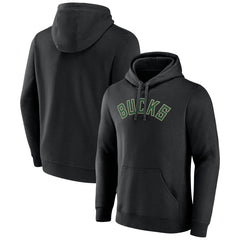 Milwaukee Bucks Wordmark Alternate Pullover Hoodie Black - NBA