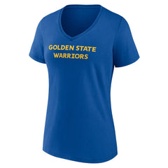 Golden State Warriors Women's Wordmark V-Neck T-Shirt Royal - NBA
