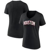 Houston Rockets Women's Wordmark V-Neck T-Shirt Black - NBA
