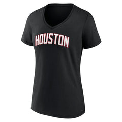 Houston Rockets Women's Wordmark V-Neck T-Shirt Black - NBA