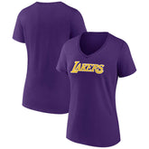 Los Angeles Lakers Women's Wordmark V-Neck T-Shirt Purple - NBA