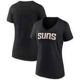 Phoenix Suns Women's Wordmark V-Neck T-Shirt Black - NBA