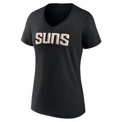 Phoenix Suns Women's Wordmark V-Neck T-Shirt Black - NBA