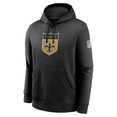 New Orleans Saints 2023 Sideline Club Alternate Tri-Blend Pullover Hoodie Black | Nike for Sale