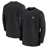New Orleans Saints 2023 Sideline Throwback Heavy Brushed Waffle Long Sleeve Top Black | Nike for Sale