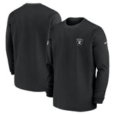 Las Vegas Raiders 2023 Sideline Throwback Heavy Brushed Waffle Long Sleeve Top Black | Nike for Sale
