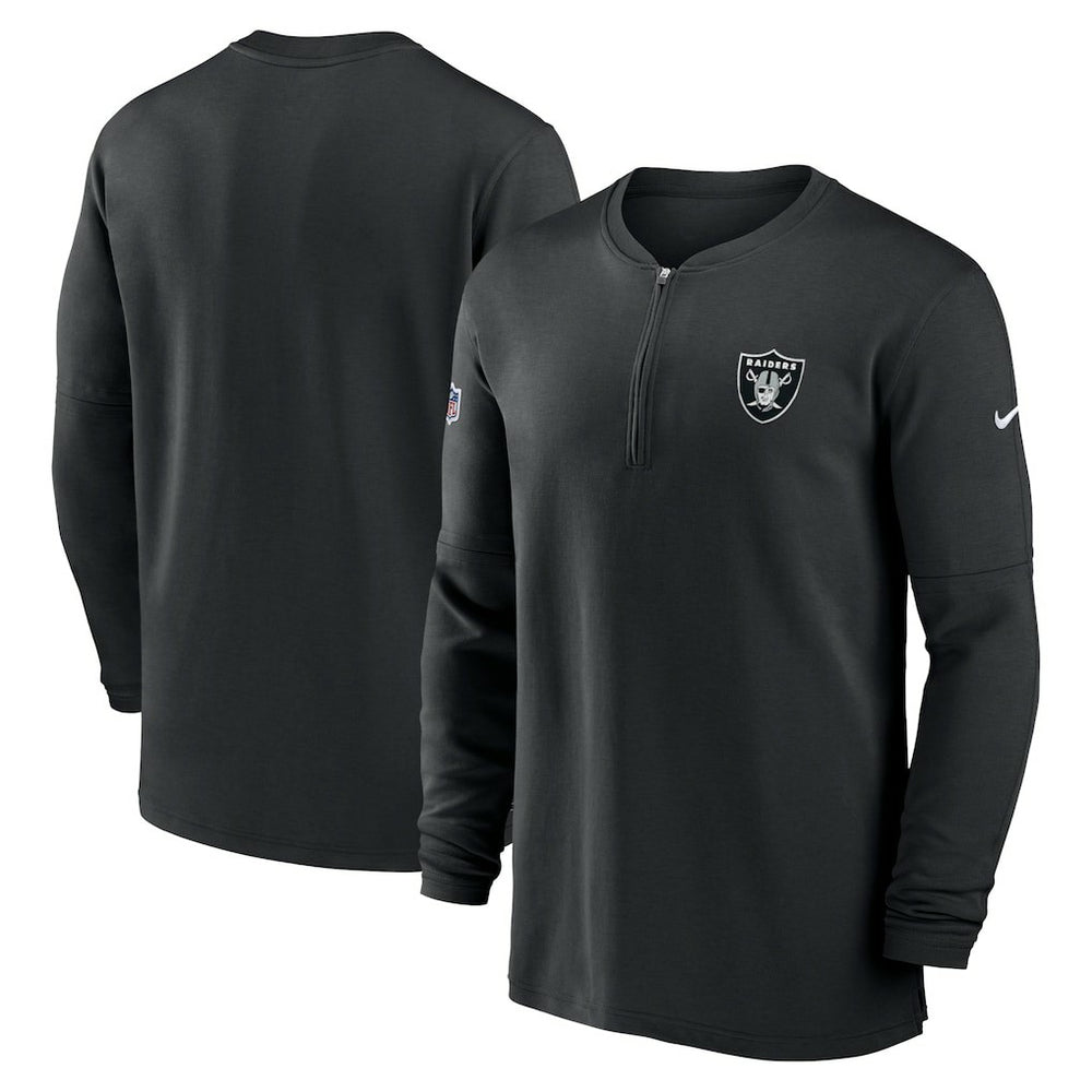 Las Vegas Raiders 2023 Sideline Performance Long Sleeve Tri-Blend Quarter-Zip Top Black | Nike for Sale