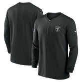 Las Vegas Raiders 2023 Sideline Performance Long Sleeve Tri-Blend Quarter-Zip Top Black | Nike for Sale