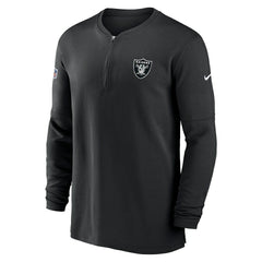 Las Vegas Raiders 2023 Sideline Performance Long Sleeve Tri-Blend Quarter-Zip Top Black | Nike for Sale