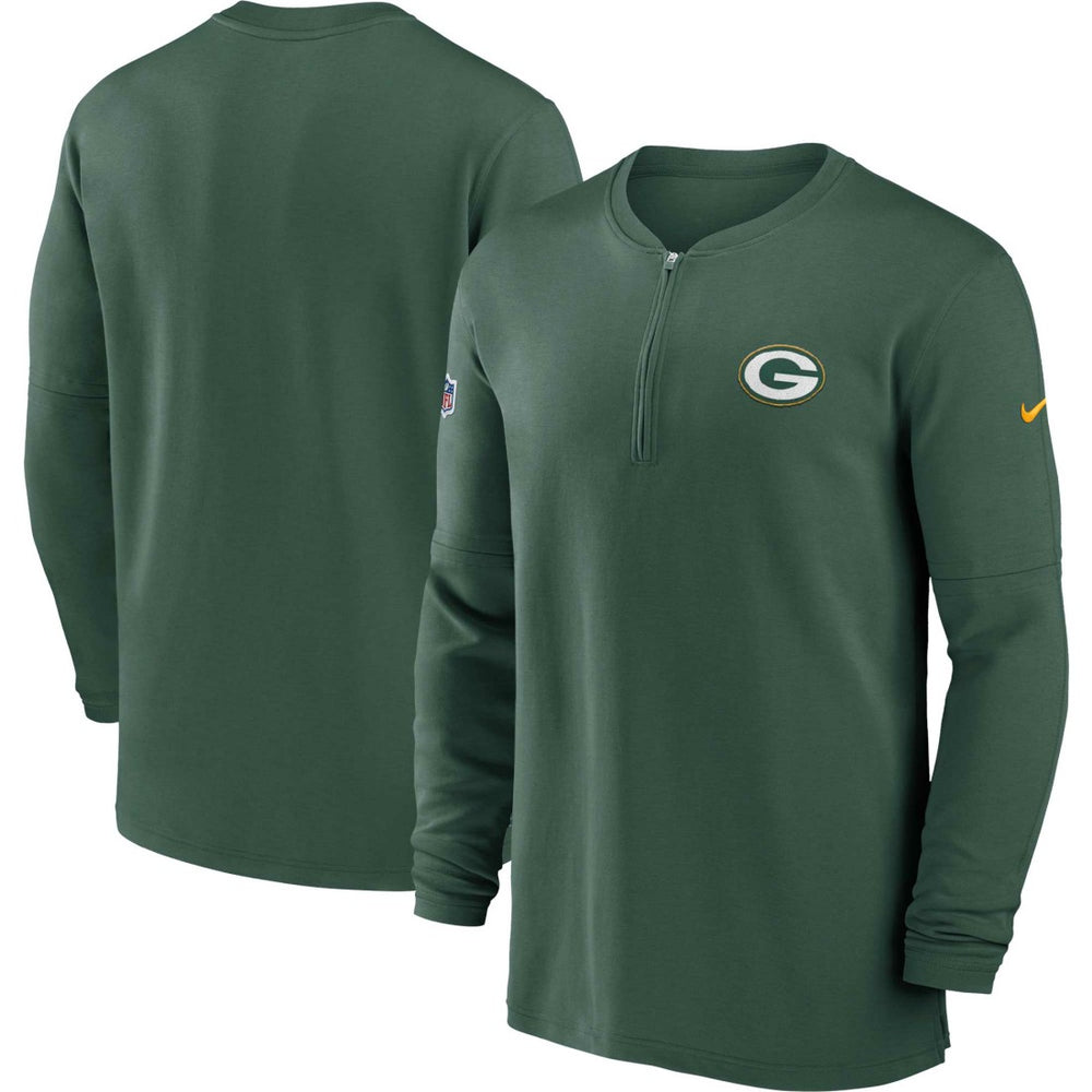 Green Bay Packers 2023 Sideline Performance Long Sleeve Tri-Blend Quarter-Zip Top Green | Nike for Sale