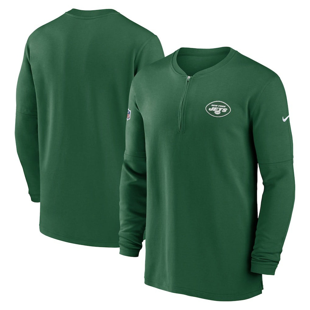 New York Jets 2023 Sideline Performance Long Sleeve Tri-Blend Quarter-Zip Top Green | Nike for Sale