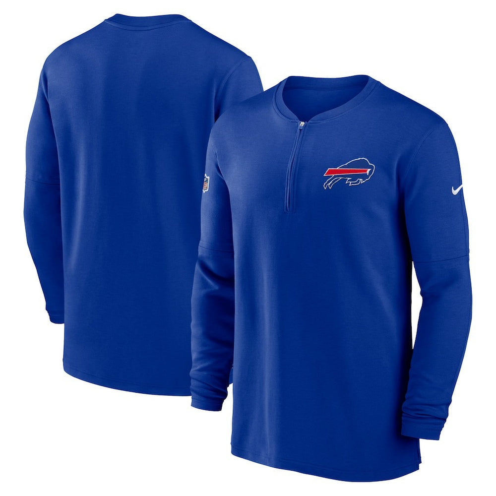 Buffalo Bills 2023 Sideline Performance Long Sleeve Tri-Blend Quarter-Zip Top Royal | Nike for Sale