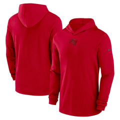 Tampa Bay Buccaneers Sideline Performance Long Sleeve Hoodie T-Shirt Red | Nike for Sale