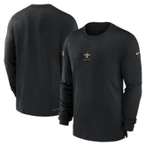 New Orleans Saints 2023 Sideline Performance Long Sleeve T-Shirt Black | Nike for Sale