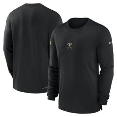 New Orleans Saints 2023 Sideline Performance Long Sleeve T-Shirt Black | Nike for Sale