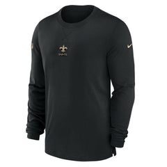 New Orleans Saints 2023 Sideline Performance Long Sleeve T-Shirt Black | Nike for Sale