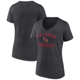 Arizona Cardinals Women's Victory Arch Team V-Neck T-Shirt Charcoal | NFL