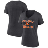Cincinnati Bengals Women's Victory Arch Team V-Neck T-Shirt Charcoal | NFL