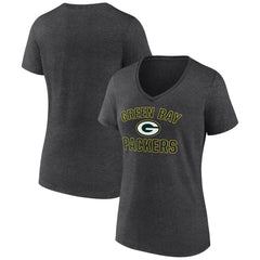 Green Bay Packers Women's Victory Arch Team V-Neck T-Shirt Charcoal | NFL