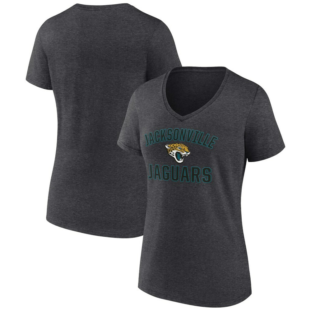 Jacksonville Jaguars Women's Victory Arch Team V-Neck T-Shirt Charcoal | NFL