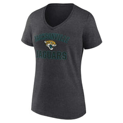 Jacksonville Jaguars Women's Victory Arch Team V-Neck T-Shirt Charcoal | NFL