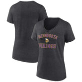 Minnesota Vikings Women's Victory Arch Team V-Neck T-Shirt Charcoal | NFL
