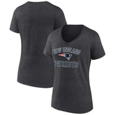 New England Patriots Women's Victory Arch Team V-Neck T-Shirt Charcoal | NFL