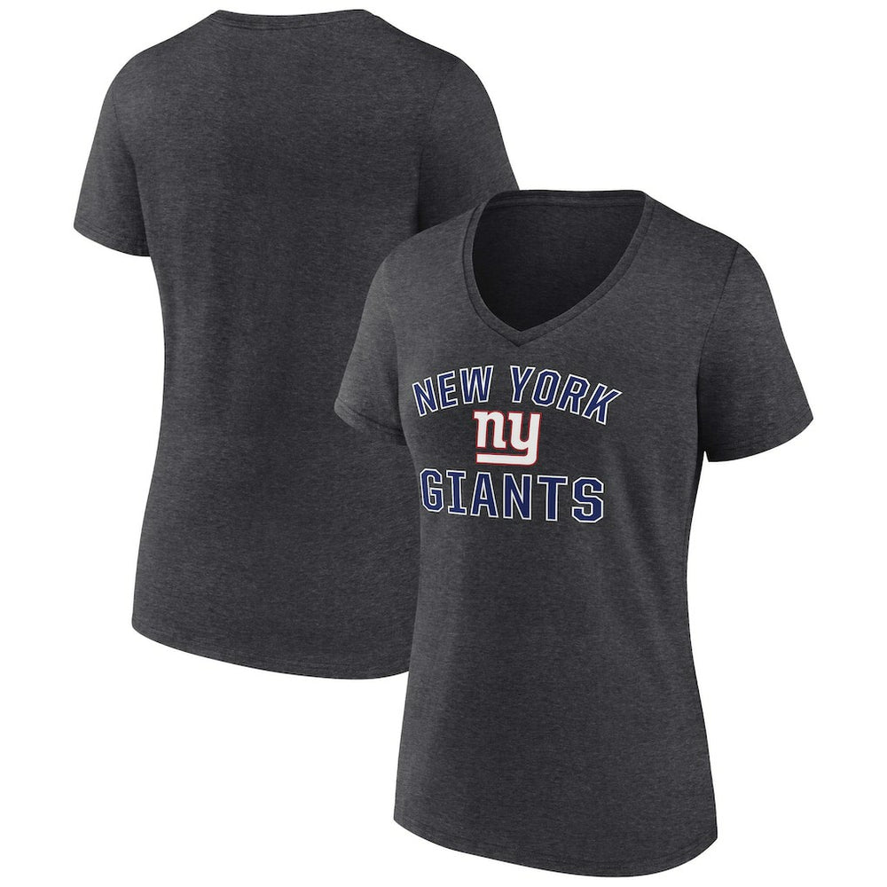 New York Giants Women's Victory Arch Team V-Neck T-Shirt Charcoal | NFL