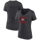 San Francisco 49ers Women's Victory Arch Team V-Neck T-Shirt Charcoal | NFL