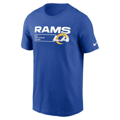 Los Angeles Rams Division Essential T-Shirt Royal | Nike for Sale