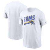 Los Angeles Rams Essential Blitz Lockup T-Shirt White | Nike for Sale
