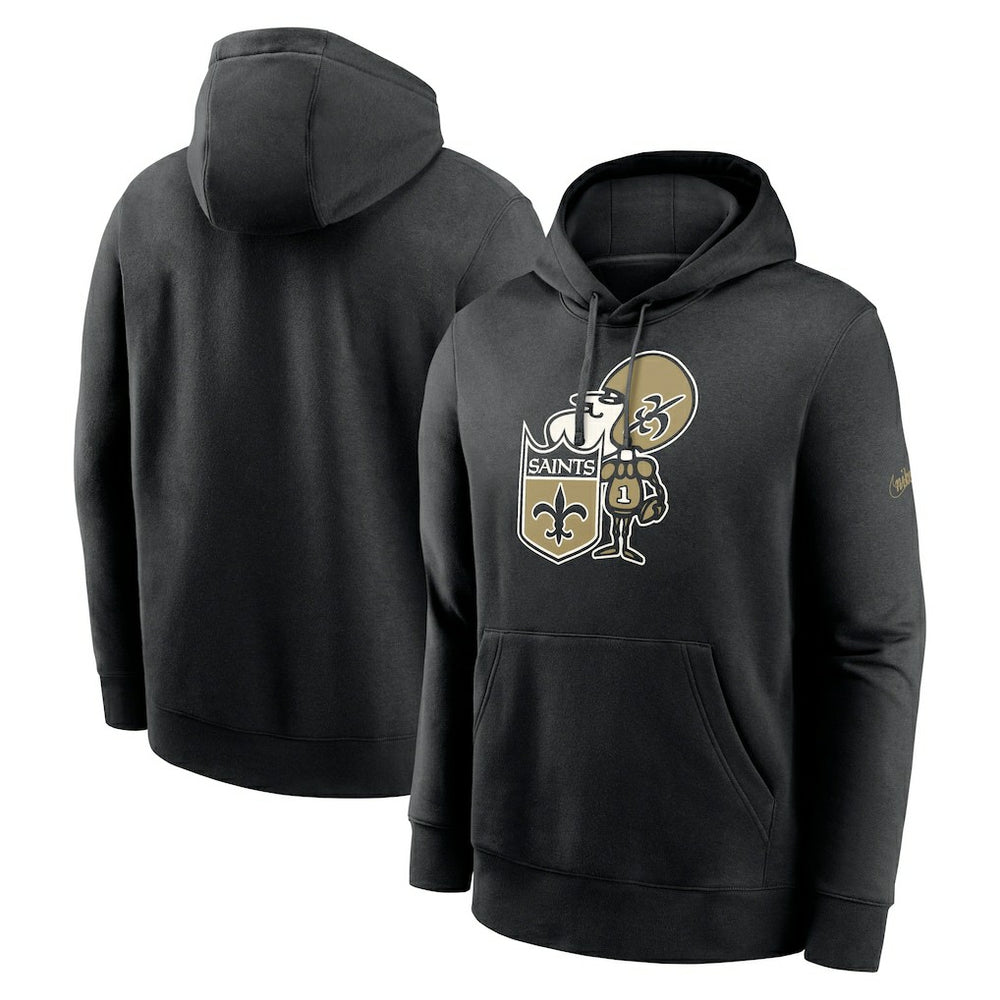 New Orleans Saints Rewind Club Pullover Hoodie Black | Nike for Sale