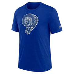 Los Angeles Rams Rewind Logo Tri-Blend T-Shirt Royal | Nike for Sale