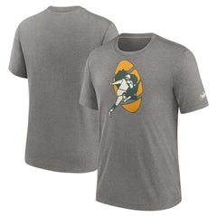 Green Bay Packers Rewind Logo Tri-Blend T-Shirt Heather Charcoal | Nike for Sale