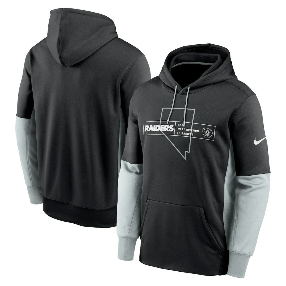 Las Vegas Raiders Color Block Fleece Performance Pullover Hoodie Black | Nike for Sale
