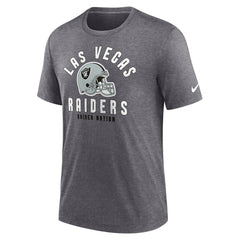 Las Vegas Raiders Helmet Tri-Blend T-Shirt Heather Charcoal | Nike for Sale